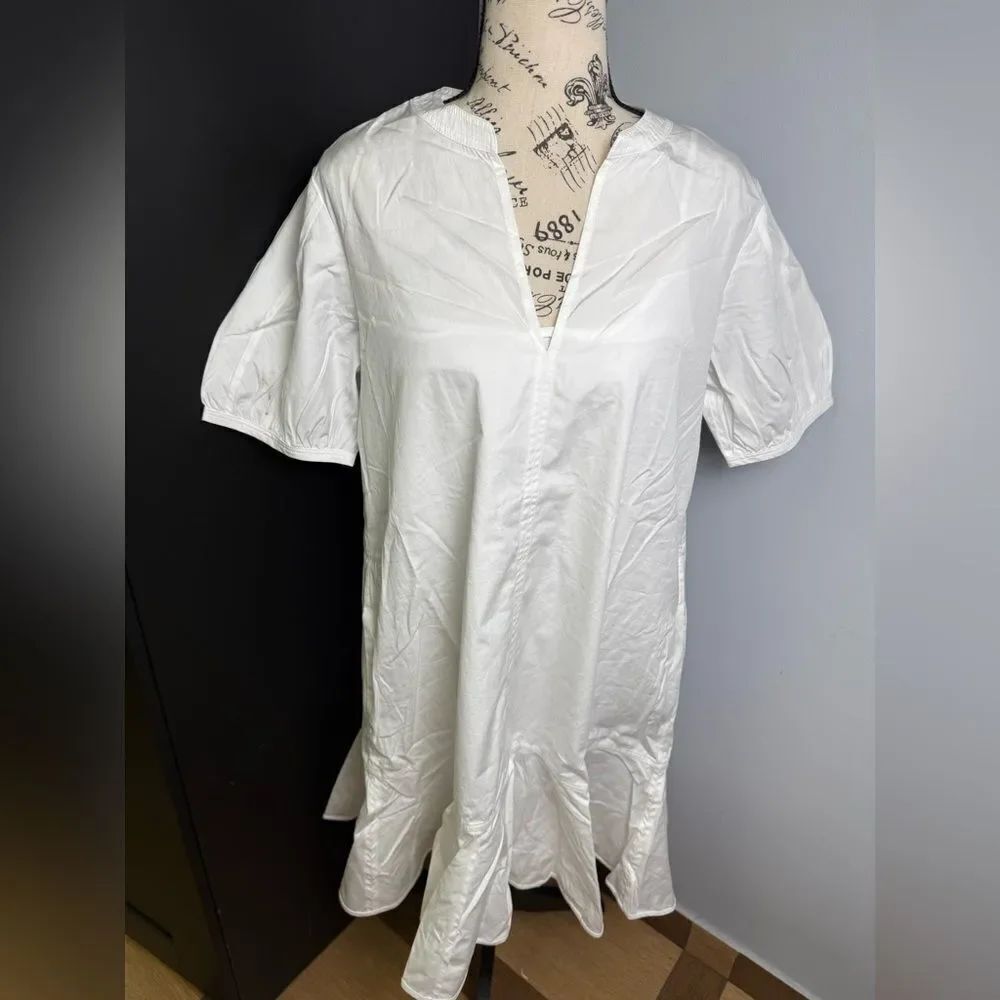 J.Crew Tall Delilah dress in white cotton poplin
NWT Size TS